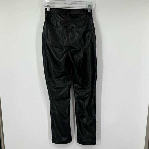 Abercrombie & Fitch Curve Love ‘90s Straight Pants Ultra High Rise Faux Leather - Picture 5 of 7